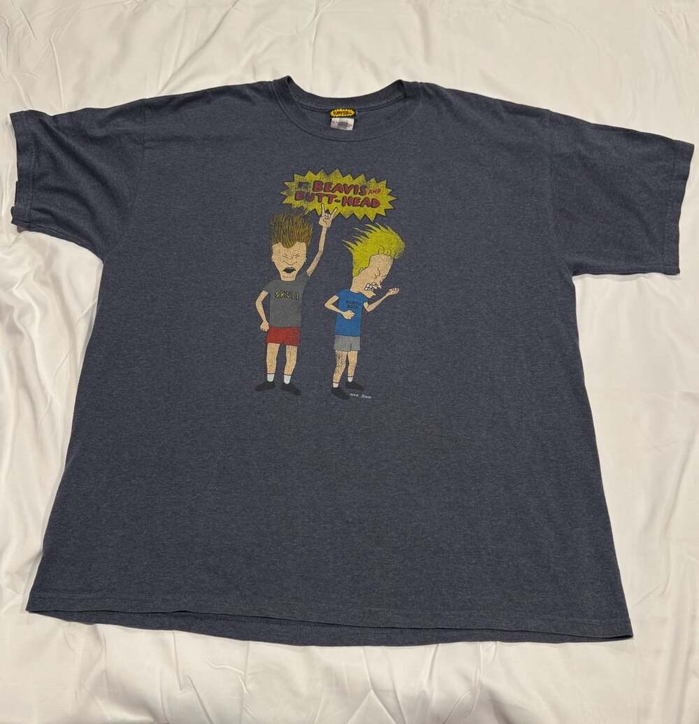 VTG 2010 Beavis and Butt-Head MTV Skull Death Rock Heather Blue